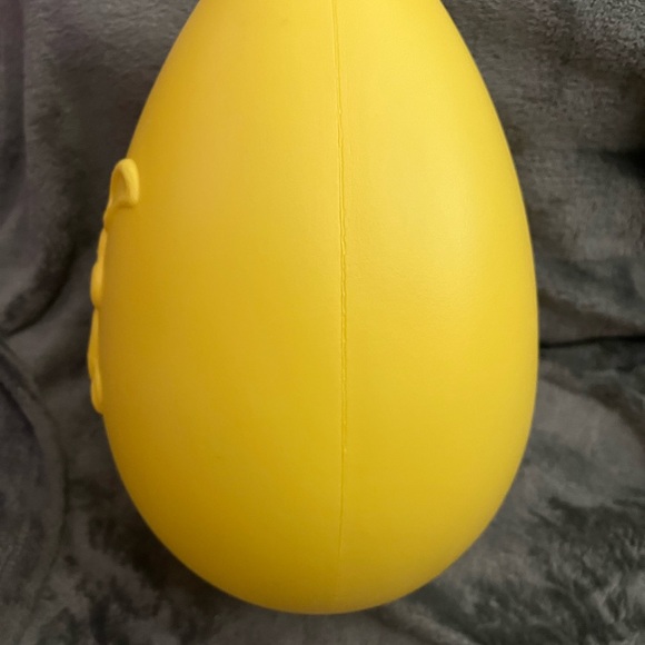 Vintage Plastic Blow Mold Easter Egg Yellow 13” Grand Venture 1998 Bunny Rabbit - Picture 5 of 11